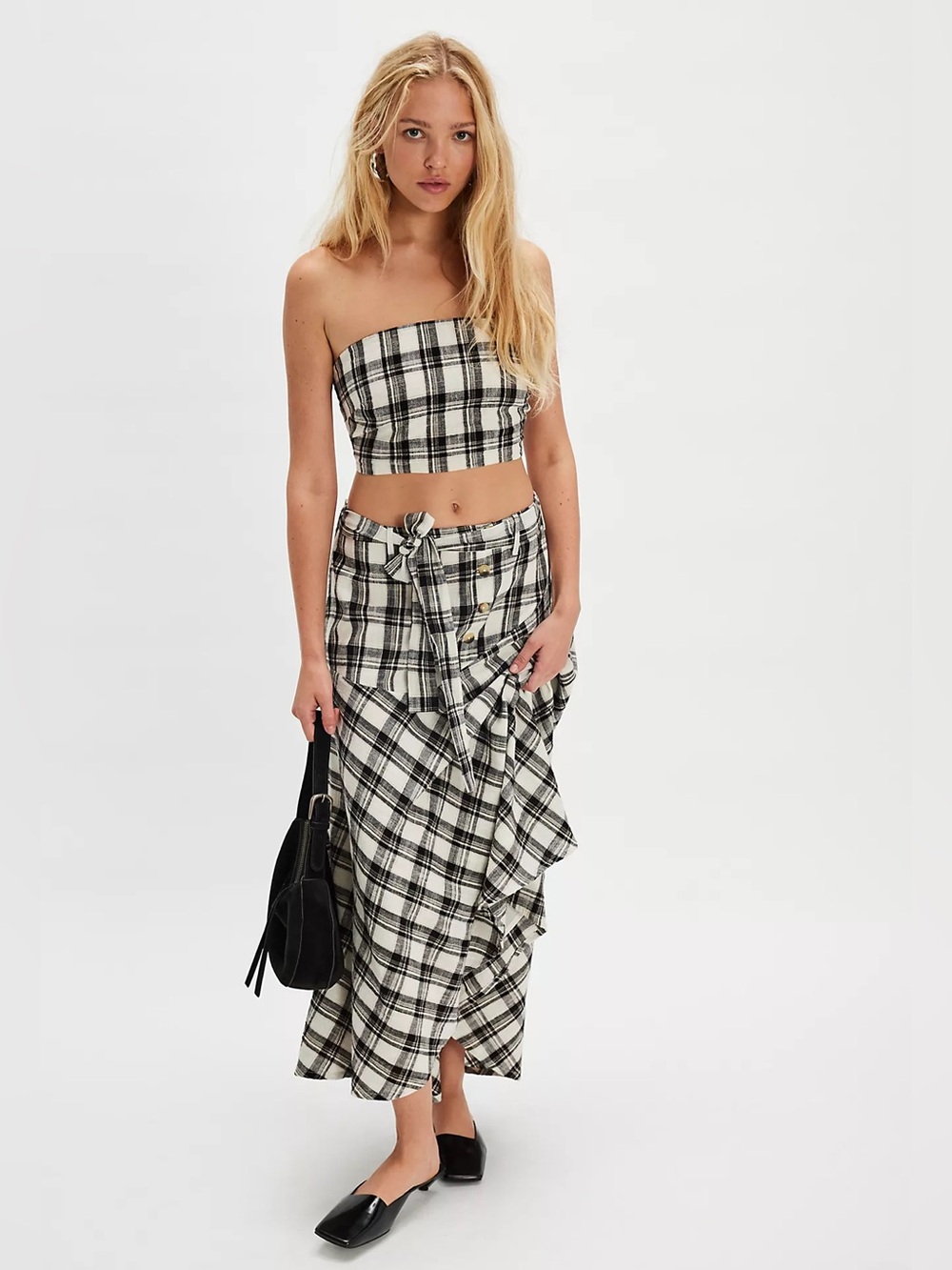 Free People After You Set Plaid Maxi Skirt | S - Picture 2 of 10